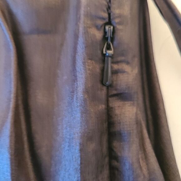 Eileen Fisher Women's Java Brown Rumpled Silk Sequined Dress Size XS - Picture 12 of 15